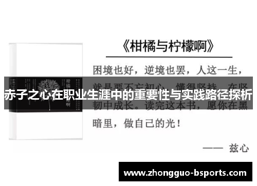 赤子之心在职业生涯中的重要性与实践路径探析